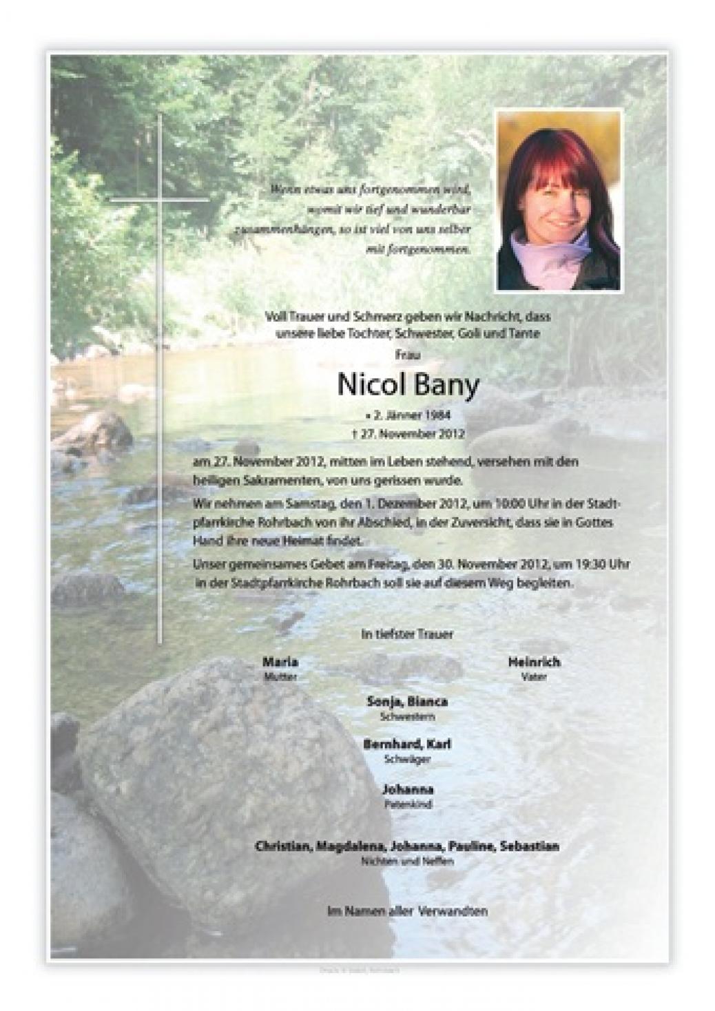 Wir trauern um unser Mitglied “Nicol Bany”