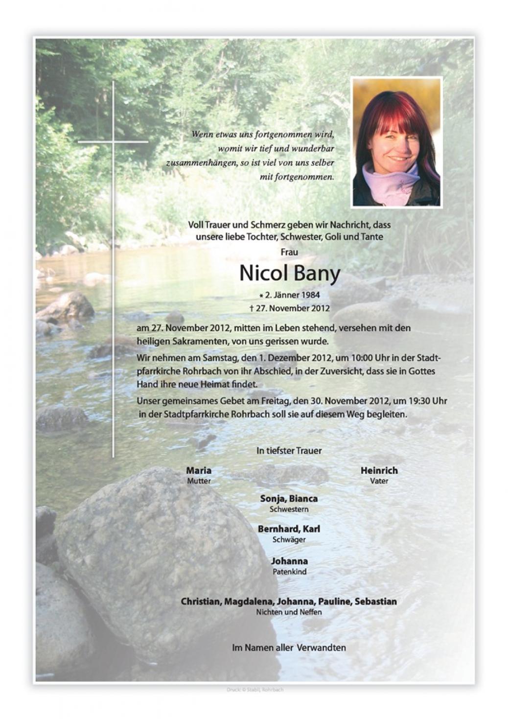 Wir trauern um unser Mitglied “Nicol Bany”