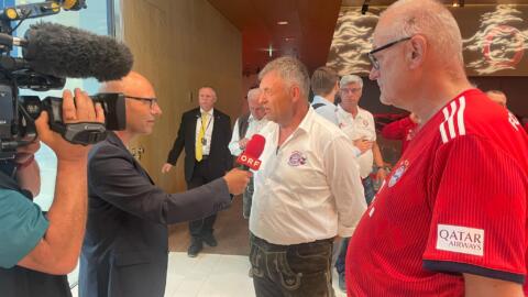 Herbert Hainer und Stefan Effenberg in Linz