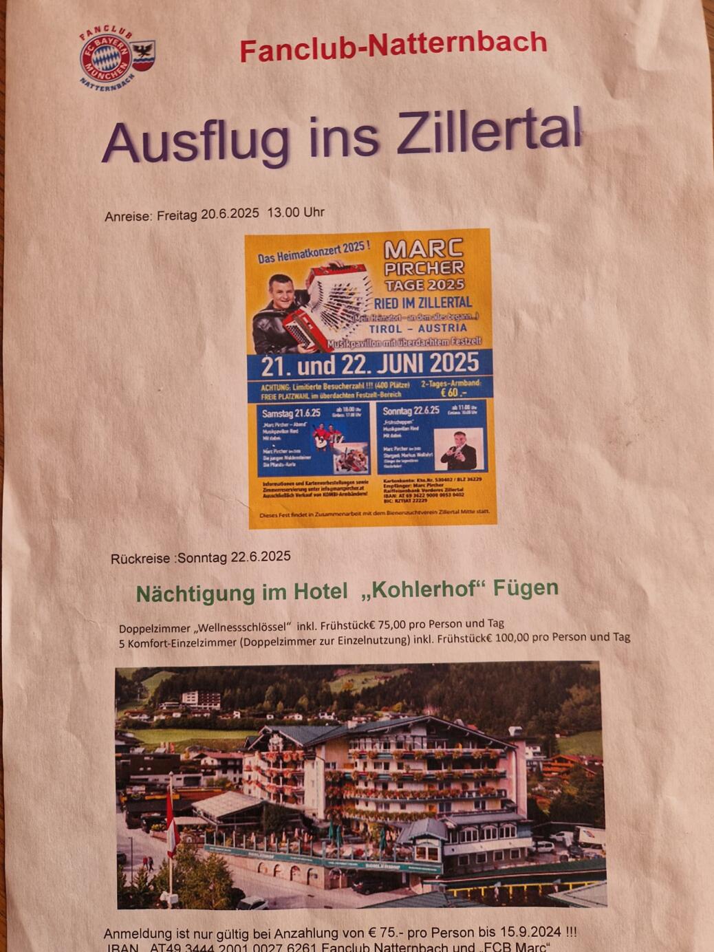 Fanclub Ausflug ins Zillertal